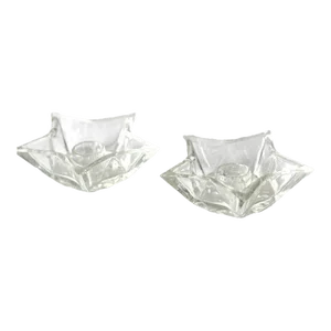 Vintage Cut Glass Star Candle Holders Pair