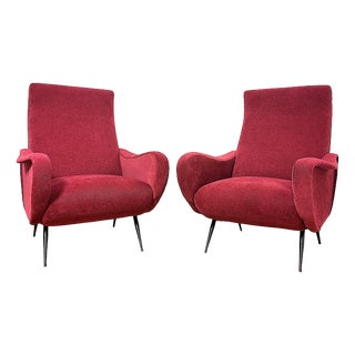 Italian Lady Lounge Chairs attributed to Marco Zanuso, 1960s, Set of 2 For Sale