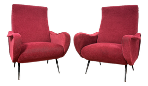 Italian Lady Lounge Chairs attributed to Marco Zanuso, 1960s, Set of 2
