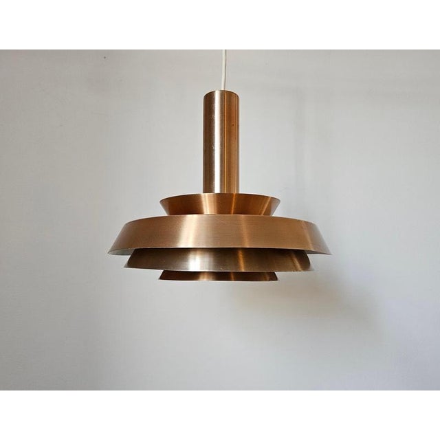 Metal Mid-Century Pendant in the style of Jo Hammerborg, Denmark, 1970s For Sale - Image 7 of 15