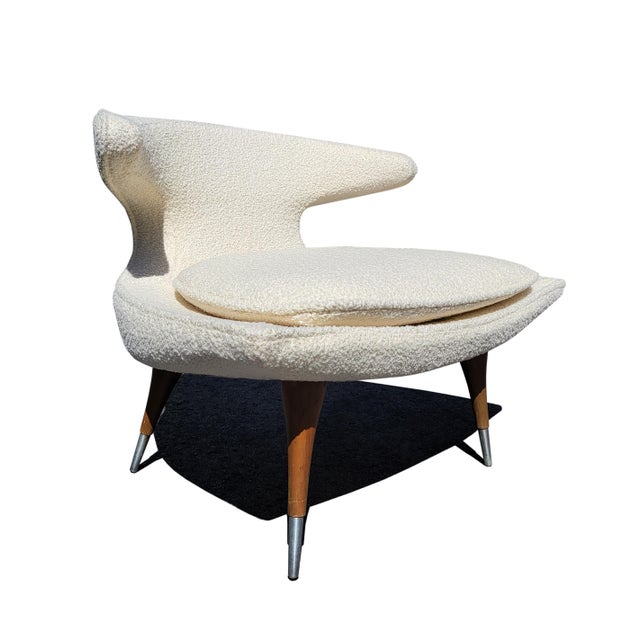 Cream Mid-Century Modern American Karpen Horn Lounge Chair For Sale - Image 8 of 10