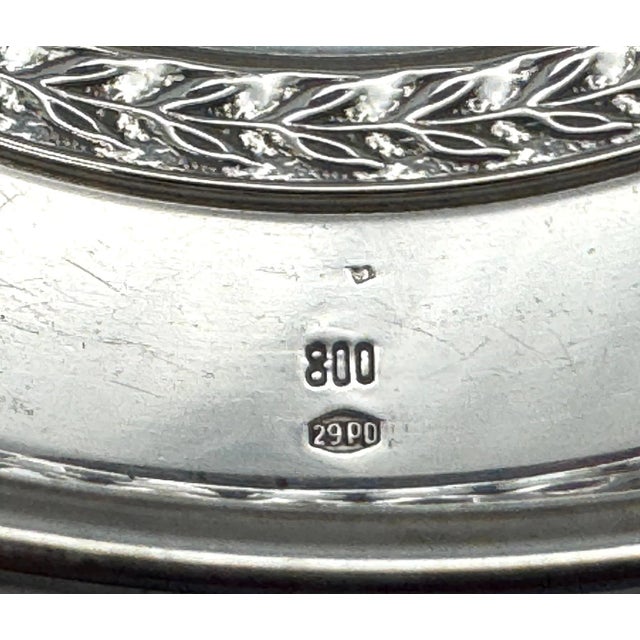 Silver Pair Padova (Padua), Northern Italian .800 Silver Neoclassical Wine Coasters For Sale - Image 8 of 10