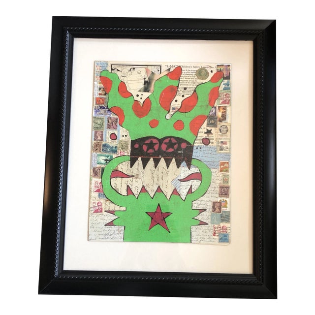 Original Contemporary Wayne Cunningham Abstract Painting/Collage Framed For Sale