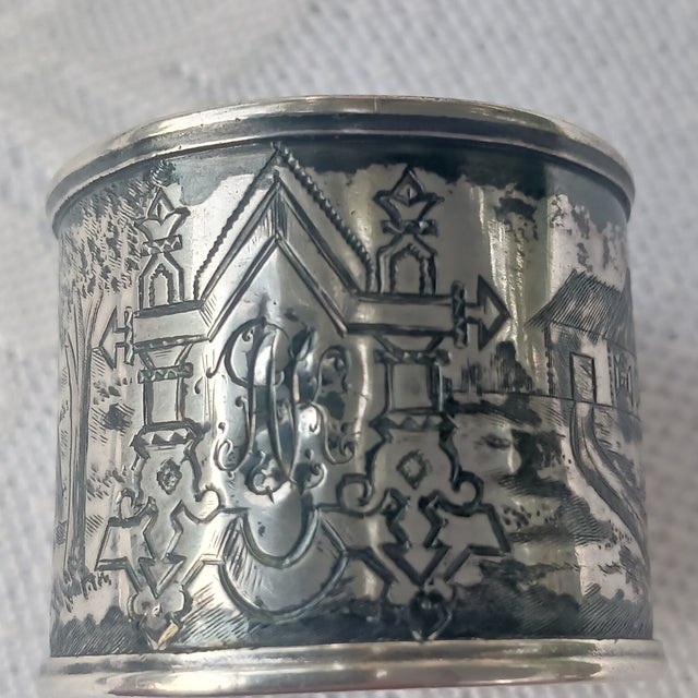 Silver 19th C. Imperial 84 Silver & Niello Napkin Ring, Gustav Nykanen For Sale - Image 8 of 10