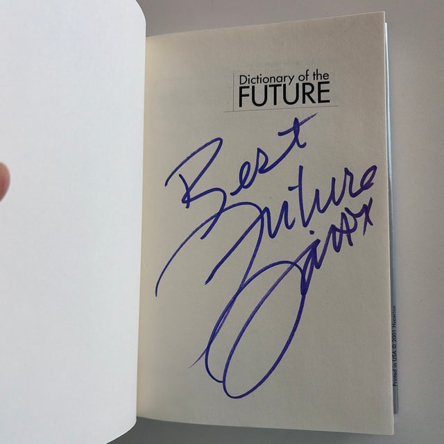 Signed first edition of Dictionary of the Future by Faith Popcorn and Adam Hanft, published in 2001. This influential and...