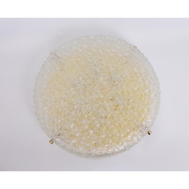 Large Vintage Flush Mount in Ice Glass from Hillebrand, Germany, 1970s For Sale - Image 4 of 16