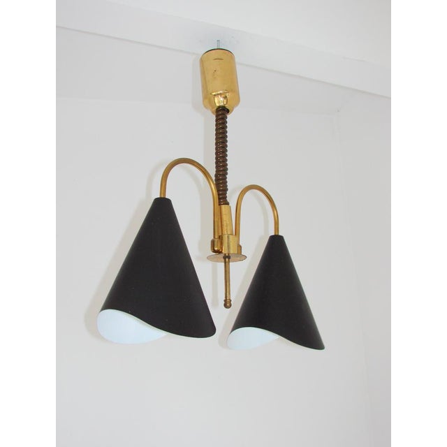 Mid-Century Modern Pendant Light in Brass and Metal, 1970s For Sale - Image 11 of 13