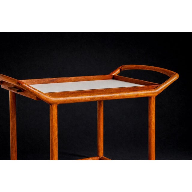 Brazilian Mid-Century Modern Bar Cart in Caviuna wood, Unknown, 1960s - Lot 692 For Sale - Image 4 of 8
