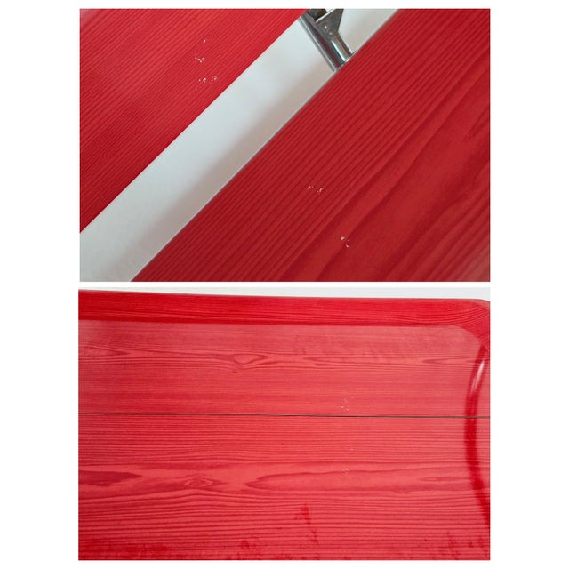 Vintage German Serving Trolley Dinett in Red: MCM Bar Cart 60s Home Decor For Sale - Image 9 of 10