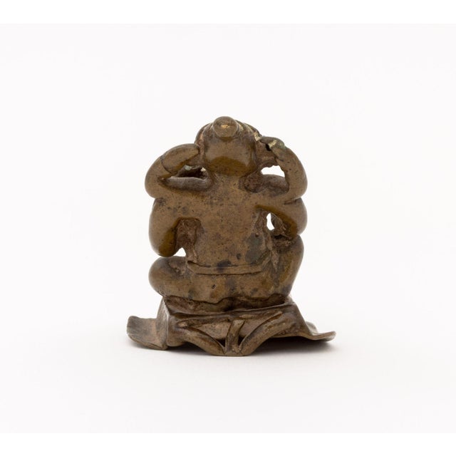 19th Century Indian Lord Ganesh Patinated Bronze Sculpture For Sale - Image 5 of 6