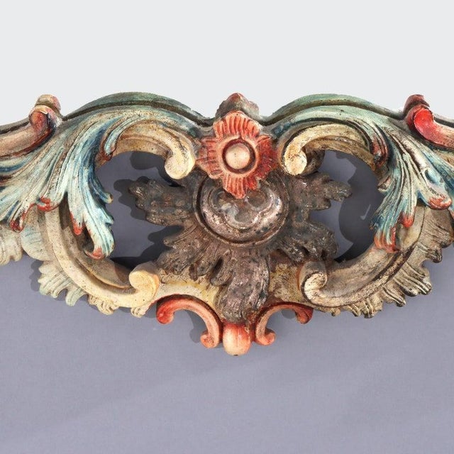 Large 54" French Niccolini Louis XIV Style Polychromed Mirror Signed 20thC For Sale - Image 10 of 15