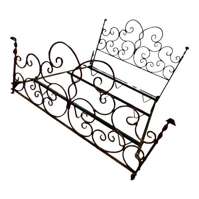 Vintage Claudio Rayes Hand Forged Solid Iron Cal King Bed For Sale
