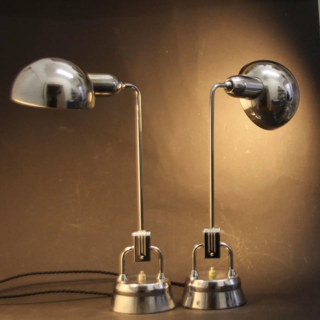 French Art Deco Metal Desk Lamps by Charlotte Perriand for Jumo, 1940s, Set of 2 For Sale - Image 17 of 18