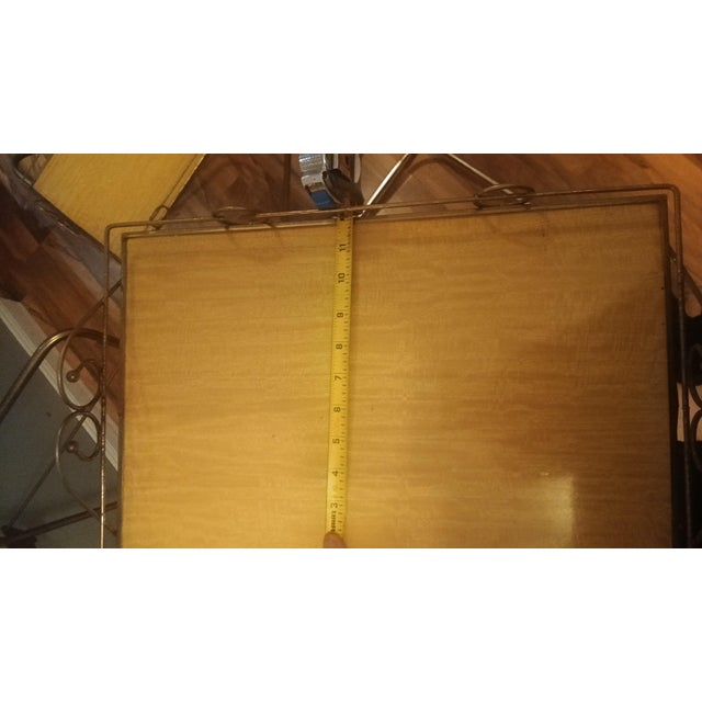 Vintage Cesare Lacca Style Rolling and Folding 2-Tier 4-Tray Bar Cart / Tea Cart For Sale - Image 15 of 17