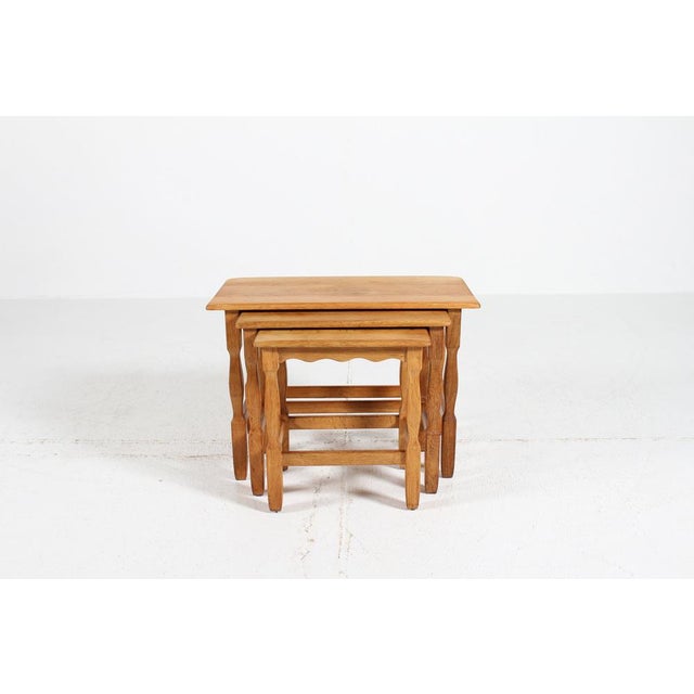 Wood Vintage Danish Nesting Tables of Oak by Trap Christensen, 1970s, Set of 3 For Sale - Image 7 of 17