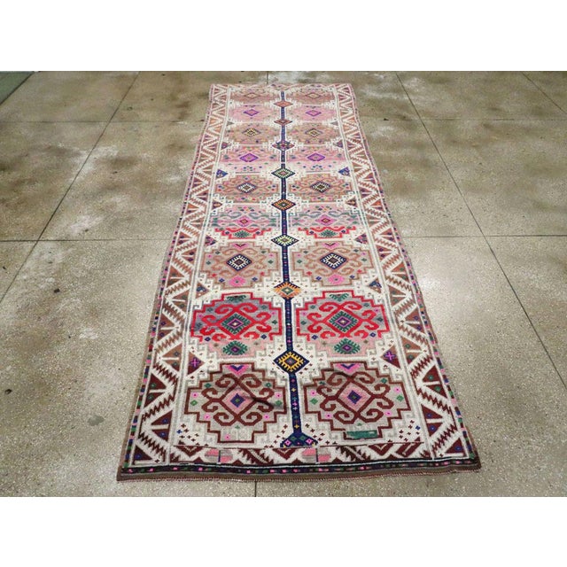 Mid 20th Century Galerie Shabab Collection Mid-20th Century Turkish Anatolian Wide Gallery Runner For Sale - Image 5 of 10