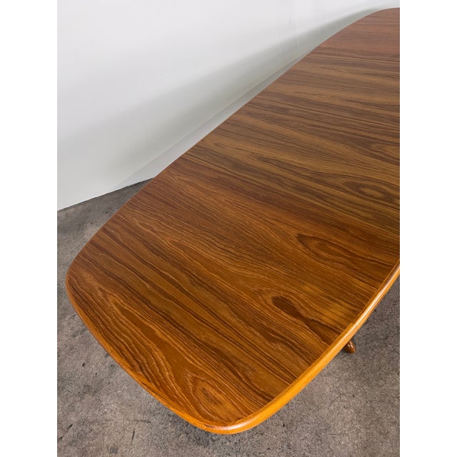 Mid-Century Modern 1970s Mid Century Danish Modern Teak Expanding Dining Table With Two Hide-a-Way Leafs For Sale - Image 3 of 10