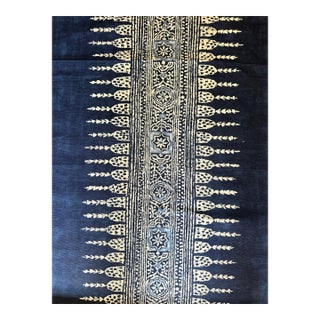 Anna French Af15142 Javanese Stripe Navy Fabric Cotton Linen Blend 3 1/2 Yards For Sale