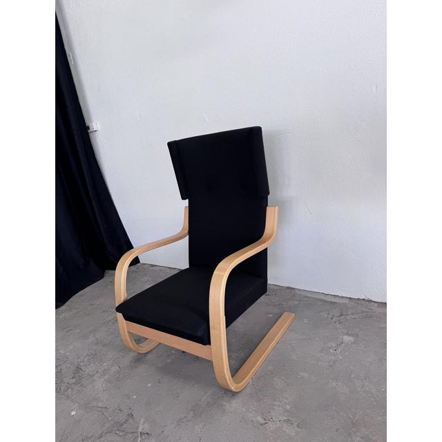 Mid-Century Modern Mid-Century Model 36/401 Cantilever Chair in Birch and Black Fabric by Alvar Aalto for Artek, 1950s For Sale - Image 3 of 16