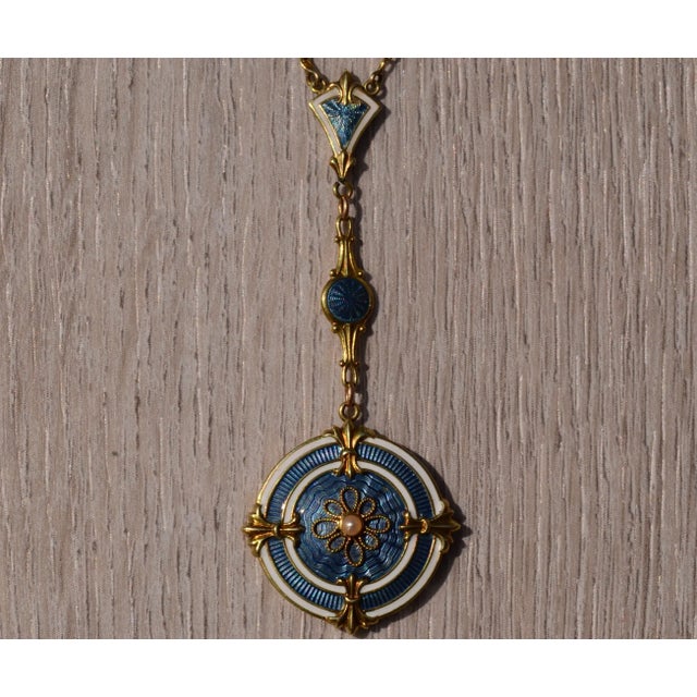 The Bliss: Antique Wordley Allsopp &amp; Bliss Enamel Necklace with Seed Pearl. Every detail has been given the utmost...