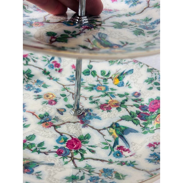Ceramic Vintage English Ceramic Two Tier Servicing Stand For Sale - Image 7 of 7