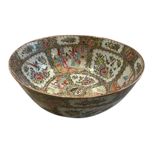 Monumental Antique Chinese Rose Medallion Large Bowl
