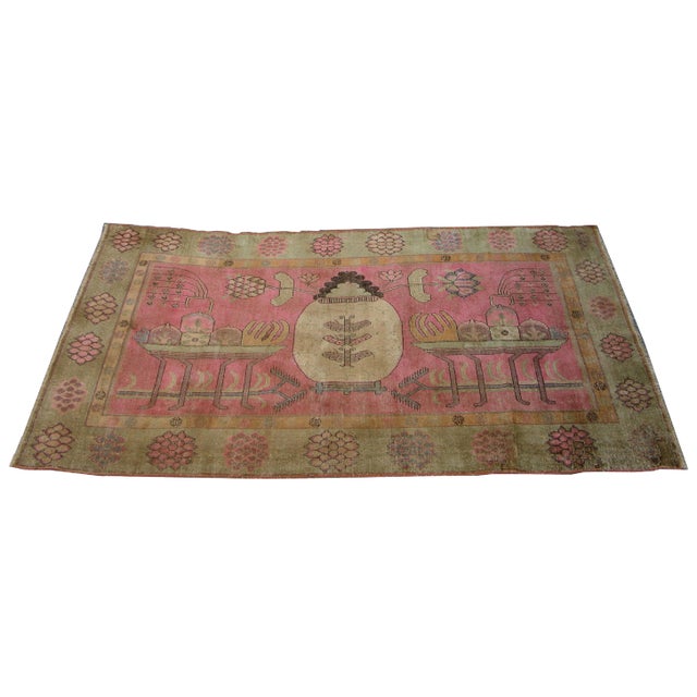 1900 Antique Khotan Samarkand Rug- 8'10'' X 5'3'' For Sale