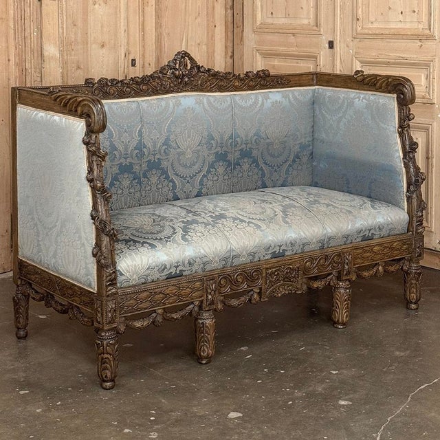 19th Century French Louis XVI Canape ~ Settee For Sale - Image 4 of 18