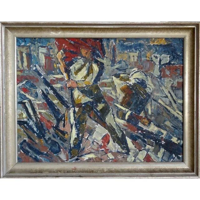 German Dontsov, Peace, Oil on Cardboard, 1970s For Sale - Image 3 of 3