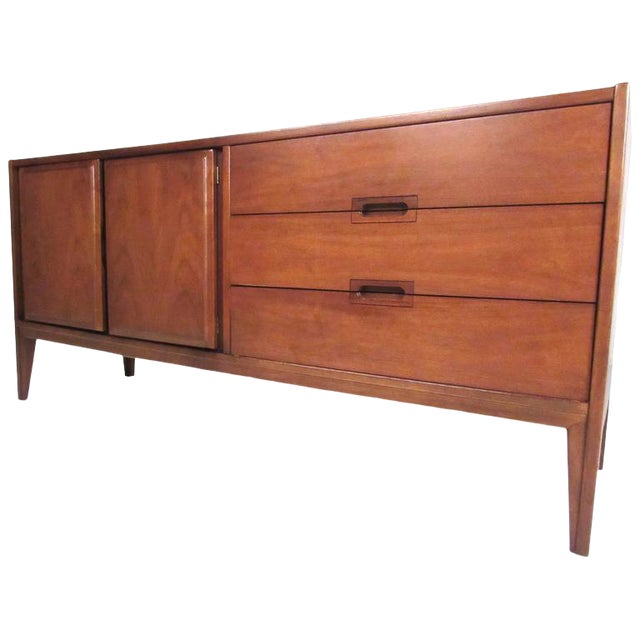 United Furniture Corporation Mid Century Walnut Credenza Chairish