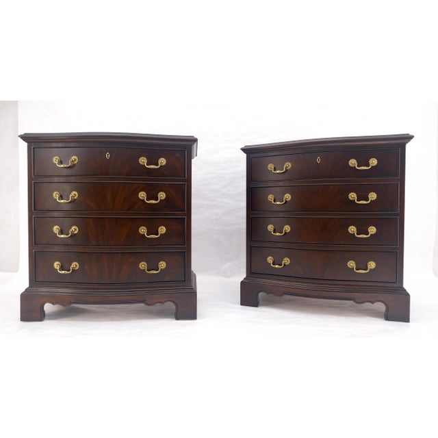 Miint Pair of Stunning 4 Drawer Drexel Solid Mahogany Bachelor Chests Dressers