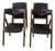Mid-Century Coronet Wonderfold Black & Walnut Wood Folding Chairs a Set of 4 For Sale