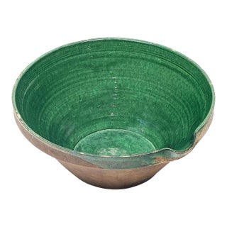French Green Glazed Tian Bowl or Basin From Provence For Sale