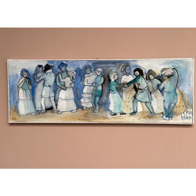 1980s Pia H. Campbell, Dans Dans, 1986, Oil on Canvas, Framed For Sale - Image 5 of 16