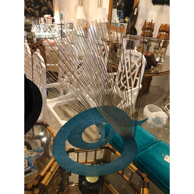 Vintage 1967 Mid Century Modern Curtis Jere Metal Kinetic Statue For Sale - Image 12 of 13