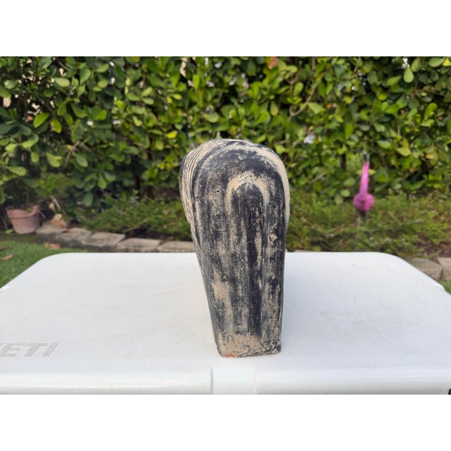 Late 20th Century Vintage Brutalist Blackwashed Terracotta Elephant Sculpture For Sale - Image 5 of 9