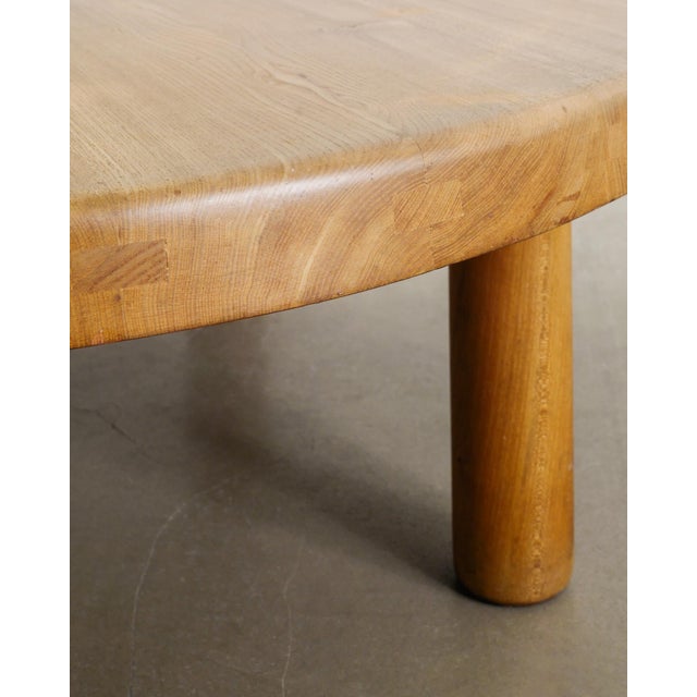 Mid-Century Modern Mid-Century French Round Elm Coffee Table by Pierre Chapo, 1960s For Sale - Image 3 of 7