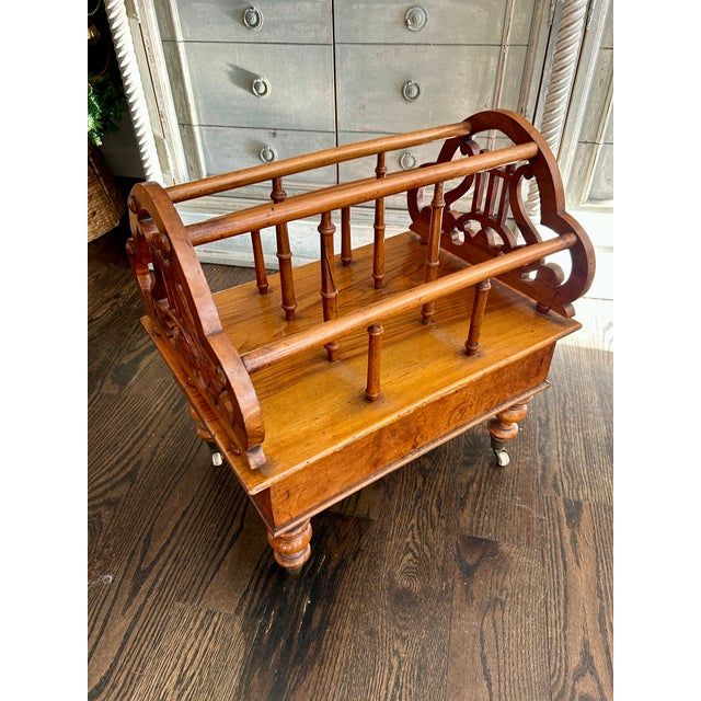 Antique Victorian Walnut Canterbury Stand For Sale In Kansas City - Image 6 of 6