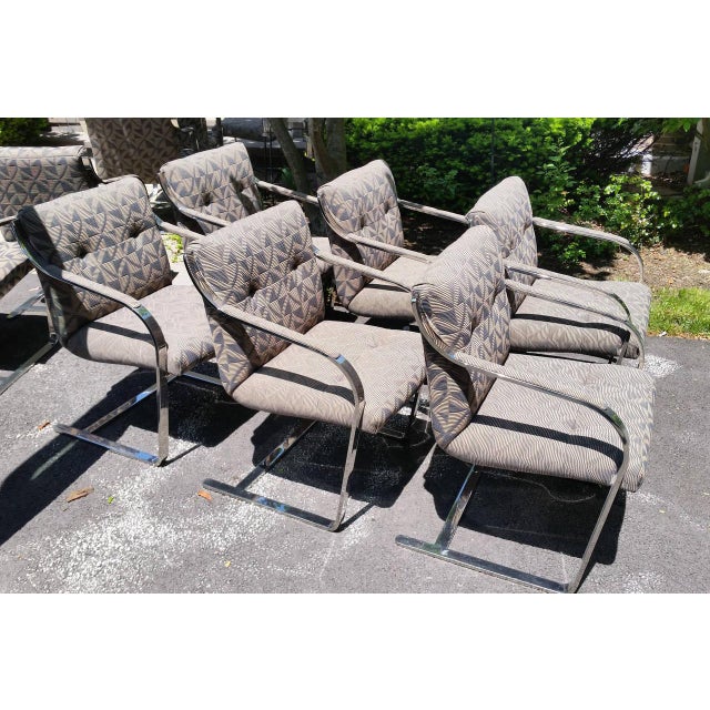 Chrome Dining Chairs by Brueton Eight Available For Sale In Chicago - Image 6 of 8