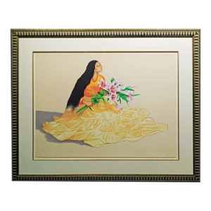 R.C.Gorman "Enchantment" Lilies Lithograph Framed Artwork