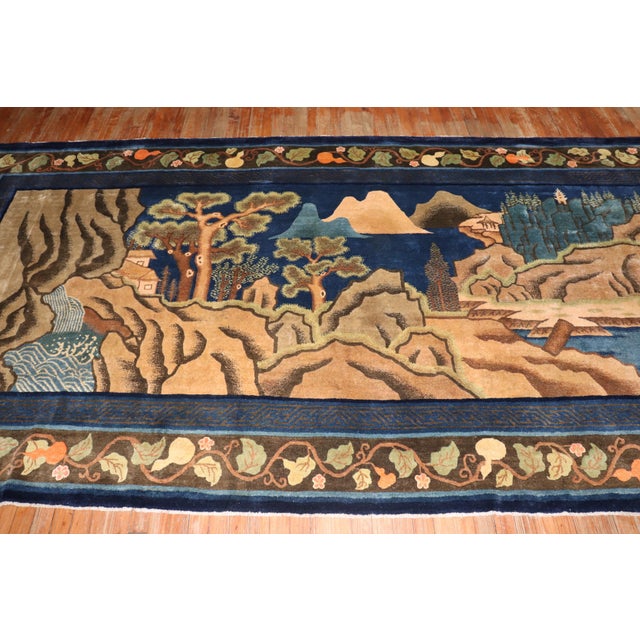 Early 20th Century Zabihi Collection Chinese Peking Pictorial Gallery Size Rug - 6' x 12'3" For Sale In New York - Image 6 of 12