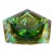 Vintage Mandruzzato Murano Green & Amber Sommerso Faceted Glass Ashtray For Sale