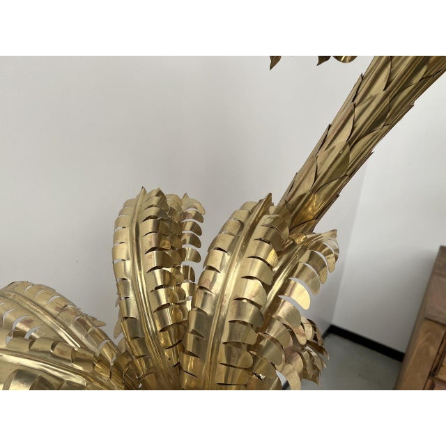 Large Brass Palm Tree Floor Lamp with 3 Trunks, 2010s For Sale - Image 18 of 18