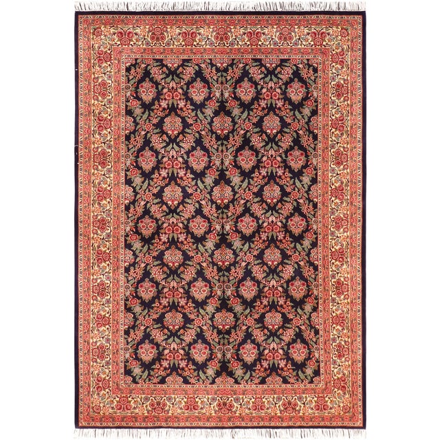 Shabby Chic 1990's Pak-Persian Blue/Ivory Wool Rug - 6'0'' X 9'1'' For Sale - Image 9 of 9