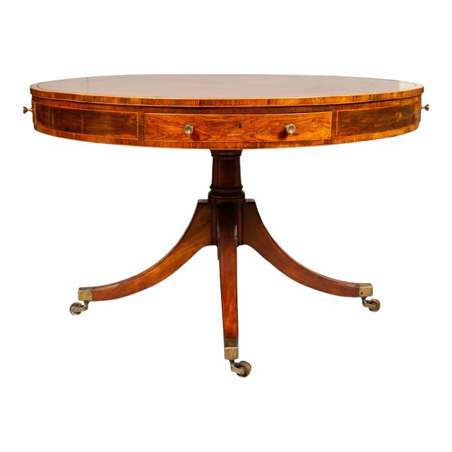 Late Regency Mahogany And Rosewood Drum Table For Sale