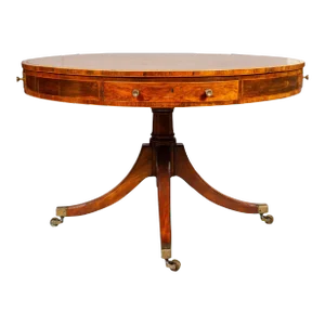 Late Regency Mahogany And Rosewood Drum Table