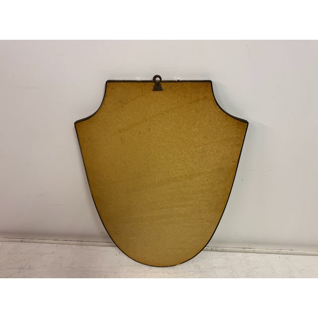 Italian Brass Shield Shape Mirror, 1950s For Sale - Image 14 of 15