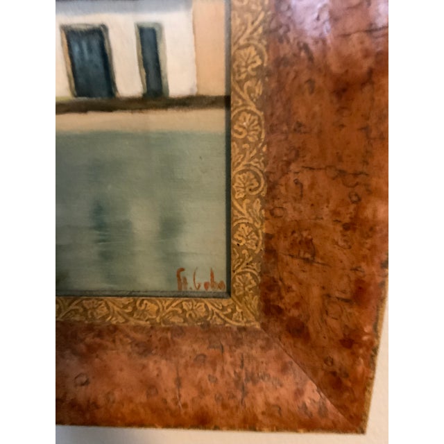 Vintage Mid-Century Brazilian Painting Signed f.t. Gobo - Santa Rita, Paraty, Brazil For Sale - Image 4 of 4
