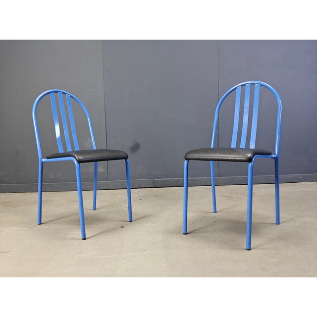 These stackable chairs were designed by French modernist architect Robert Mallet-Stevens (1886-1945). They were fabricated...