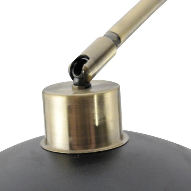 Black 1970s Mid Century Luna Bella 3-Light Brass Floor Lamp by Nova of California - Matte Black, Weathered Brass, Gold Leaf, Black Marble Base For Sale - Image 8 of 18
